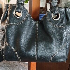 Tignanello Black Leather Shoulder Bag